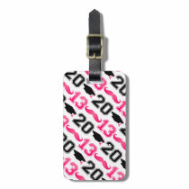 Pink Mustache Grad 2013 luggage tags