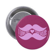Pink Mustaches custom button