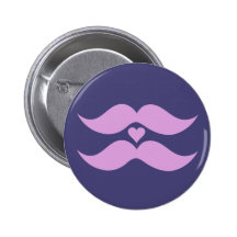 Pink Mustaches custom button