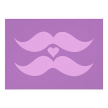 Pink Mustaches custom invitations