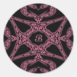 Pink mystery Gothic monogram B Sticker