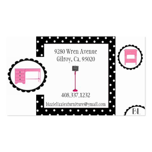 Pink-n-Dots Furniture Business Card (back side)