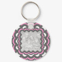 Pink n Grey frame template  key chain keychains
