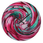 PINK N TEAL Dolphin vs Eagle Abstract Wall Clock