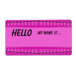 pink name badge shipping label
