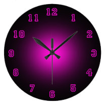 Pink Neon 10.75" Round Wall Clock at Zazzle