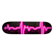 Pink Neon EKG Skateboard