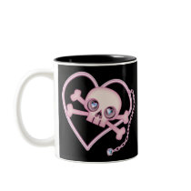 Pink Neon Skull mugs