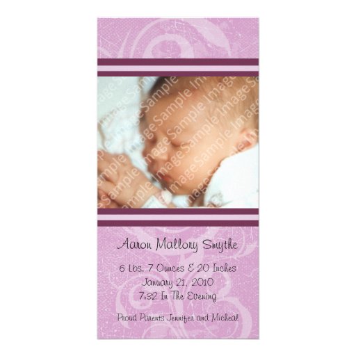 Pink New Style New Baby Photo Card