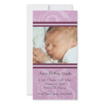 Pink New Style New Baby Photo Card photo cards