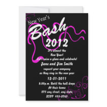 Pink New Year's Bash Invitation