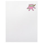 pink ninja monster personalized letterhead