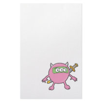 pink ninja monster customized stationery