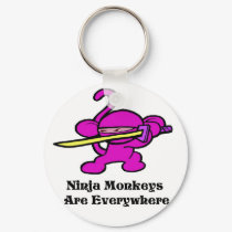 Pink Ninja On Guard keychains by OmanLegend Pink Ninja On Guard keychains
