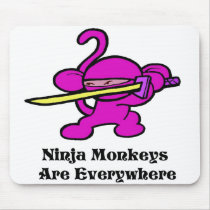 Pink Ninja On Guard mousepads by OmanLegend Pink Ninja On Guard mousepads