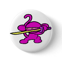 Pink Ninja On Guard-No Words buttons by OmanLegend Pink Ninja On Guard-No Words buttons