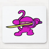 Pink Ninja On Guard-No Words mousepads