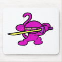 Pink Ninja On Guard-No Words mousepads