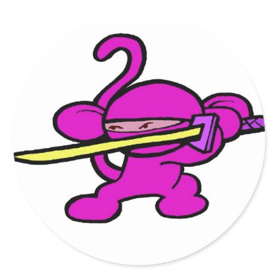 Pink Ninja On Guard-No Words Sticker by OmanLegend