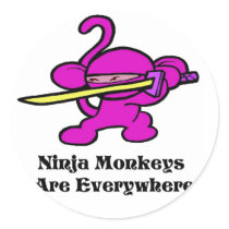 Pink Ninja On Guard stickers by OmanLegend Pink Ninja On Guard stickers
