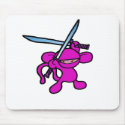 Pink Ninja OverHead-No Words mousepads