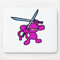 Pink Ninja OverHead-No Words mousepads by OmanLegend Pink Ninja OverHead-No Words mousepads