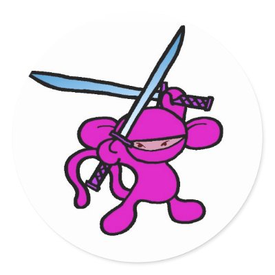 Pink Ninja OverHead-No Words Sticker by OmanLegend