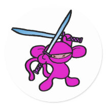 Pink Ninja OverHead-No Words stickers by OmanLegend Pink Ninja OverHead-No Words stickers