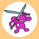 Pink Ninja OverHead-No Words stickers