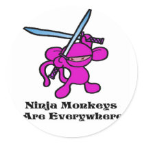 Pink Ninja OverHead stickers by OmanLegend Pink Ninja OverHead stickers