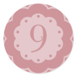 Pink Ninth 9th Birthday Cupcake Topper Sticker DIY