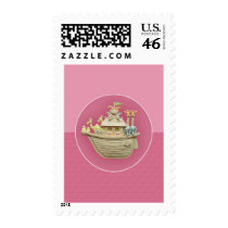 Pink Noah's Ark postage by Minisculptures Pink Noah's Ark postage