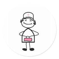 pink nurse sticker
