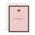 Pink oak tree wedding enclosure RSVP response card invitation