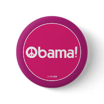 Pink Obama for Peace Button