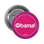 Pink Obama for Peace Button