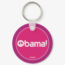 Pink Obama for Peace Keychain