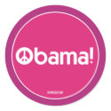 Pink Obama for Peace Sticker