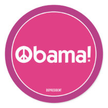 Pink Obama for Peace Sticker