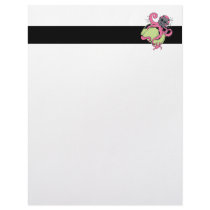 pink octopus wearing gas mask letterhead template