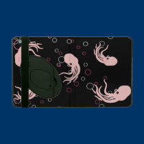 Pink Octous / squid on black  IPAD CASE powis icase