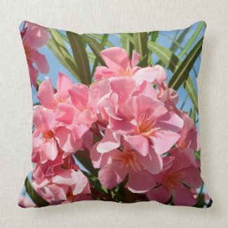 Pink oleander Pillows