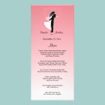 Pink Ombre Customizable Wedding Menu Card rack cards