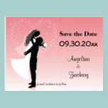 Pink Ombre Save The Date Wedding Post Card postcards