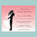 Pink Ombre Silhouette Formal Wedding Invite invitations