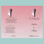 Pink Ombre Silhouette Formal Wedding Program flyers