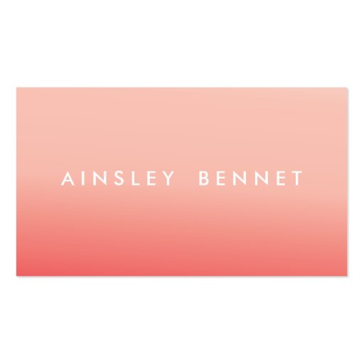 Pink Ombre Watercolor Business Cards (front side)
