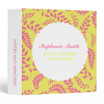 Pink on Apple Green Foliage Binder binders