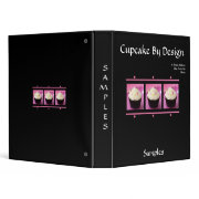 Pink on Black Cupcake Presentation Binder binder
