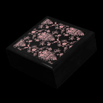 Pink on Black Damask Gift Box gift boxes